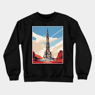 Scott Monument Edinburgh United Kingdom Vintage Travel Tourism Poster Crewneck Sweatshirt